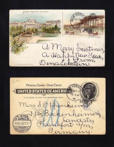 UX14 1898 USED to GERMANY, PIONEER VIEW - COLUMBIA COLLEGE - DUE