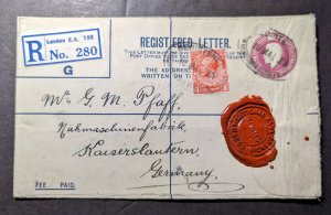1925 Registered England Cover London to Kaiserslautern Germany