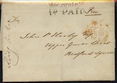 Great Britain 1841 unstamped entire to London with Moorga...