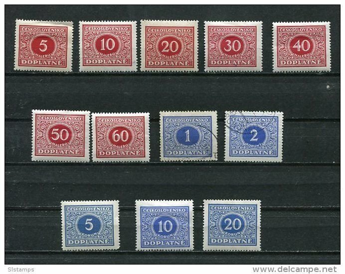 Czechoslovakia 1928 Mi 55-66 Sc J58-69 MNH/MH (2 stamps are Used) Doplata
