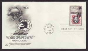 US 2410 Stamp Expo 1989 Artcraft U/A FDC