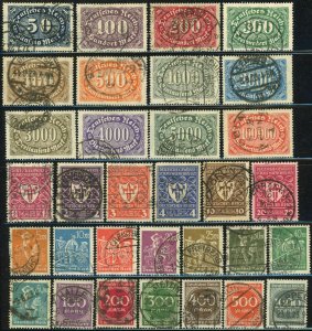 GERMANY #198-209 #212-217 #221-234 Deutsches Reich Postage Stamp Collection Used