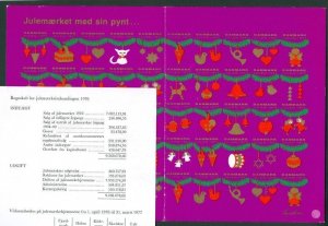 Denmark. 1977 Christmas Seal. Imprinted Sheet. Association Statement 1976.