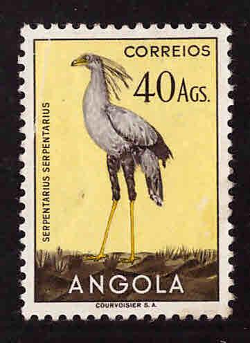 Angola  Scott 355 MH* Key Bird stamp 1951 Bird set hinge remnant