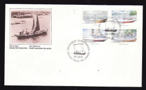 Canada-Sc#1269a-stamps on FDC-Small Craft-Work Boats-1990-