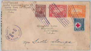 47999 - HONDURAS - POSTAL HISTORY - COVER to USA 1942 - CENSOR TAPE Red Cross