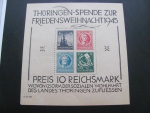 Germany SBZ MNH 1945 Thuringen CERTIFICATE JASCH Block 2t (II) BLOCK  XF (138)