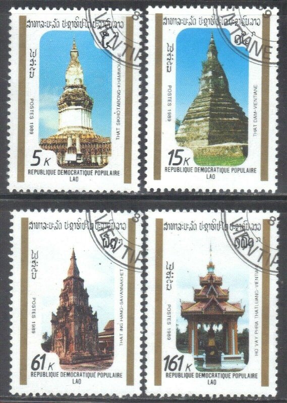 LAOS SCOTT #955-58 **USED** 1989  HISTORIC MONUMENTS SEE SCAN