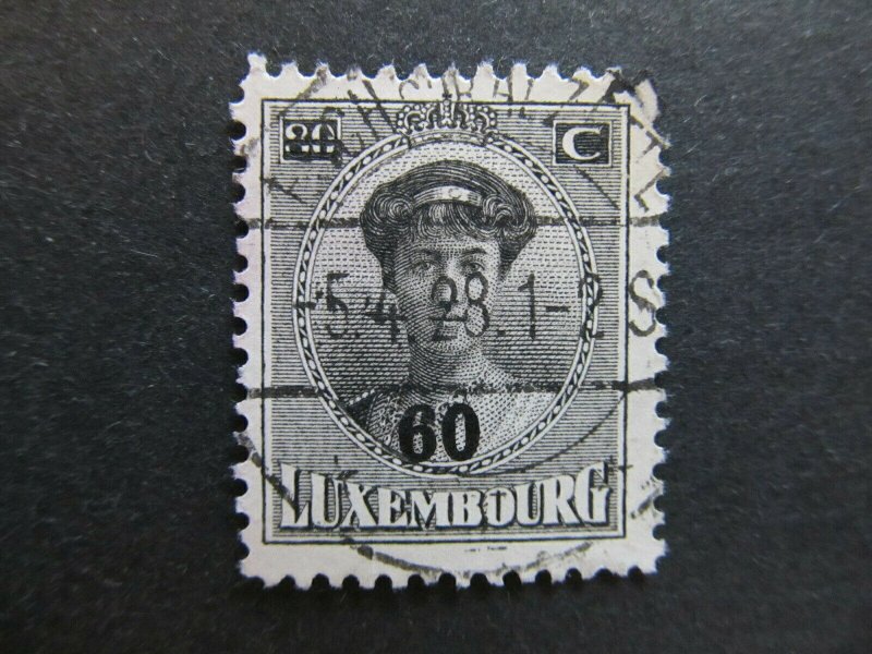 A4P27F89 Letzebuerg Luxembourg 1925-28 surch 60c on 80c used