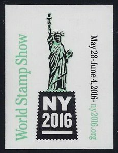 2016 New York World Stamp Show Cinderella Poster Stamp / Label Mint NH