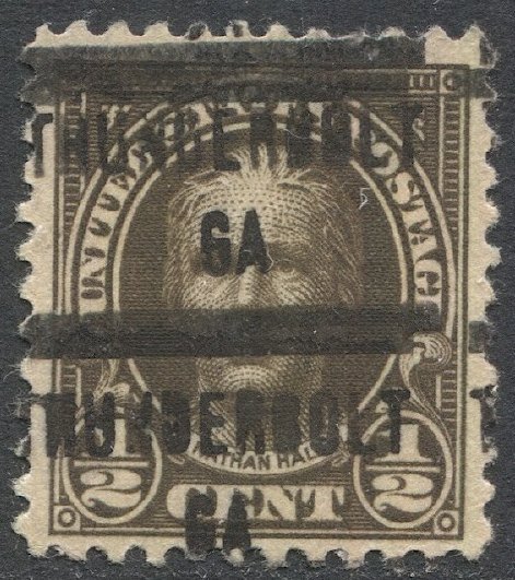 US Sc 551 Used 1/2c Hale, ERROR - Double THUNDERBOLT / GA  Precancel VF