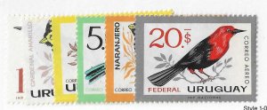 Uruguay Sc #C258-C263 bird set of 6 NH VF