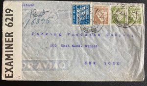 1941 Lisboa Portugal Censored Airmail cover to New York USA