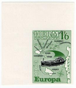 (I.B-CK) Cinderella Collection : Herm Island 1/6d (Europe 1963) printer's proof