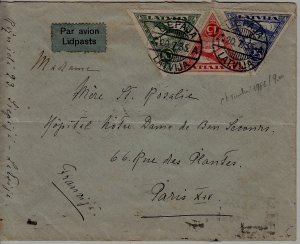 Latvia/France airmail cover folded 20.7.35 Liepaja