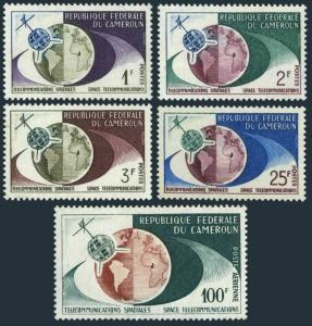 Cameroun 380-383, C45, MNH. Michel 381-385. Telstar satellite, 1963. Globe.