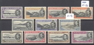 ASCENSION 1938 SG. 38-47 UNMOUNTED MINT (MNH) VF.