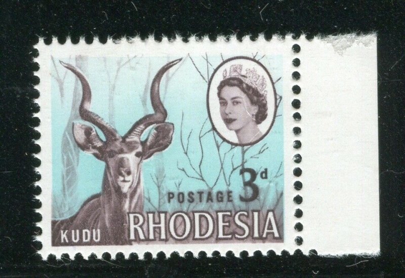 RHODESIA; 1964 early QEII Pictorial issue MINT MNH MARGIN 3d. value