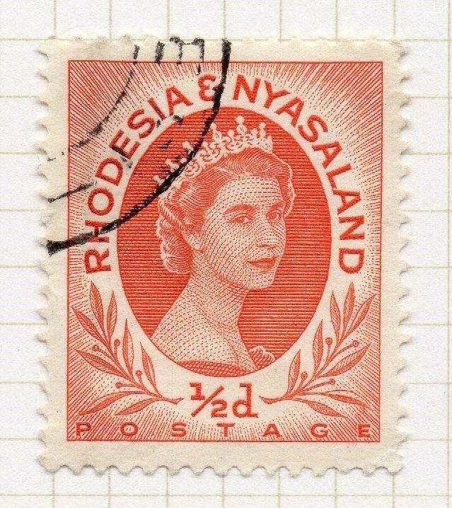 Rhodesia & Nyasaland 1954 QEII Early Issue Fine Used 1/2d. 075711