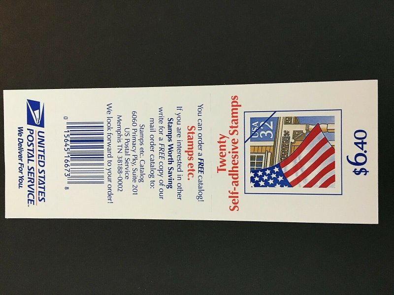 1995 Booklet of 20 Flag Over Porch Self-adhesive stamps Sc# 2920a