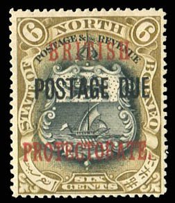 North Borneo #J25c (SG D42d) Cat£120, 1903-11 6c olive brown and black, perf...