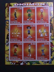 TAJIKISTAN-2001-FAMOUS DIGIMON- JAPANESE CARTOON MNH SHEET VERY FINE