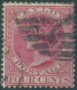 Ceylon 1884 SG149 4c rose QV FU (amd)