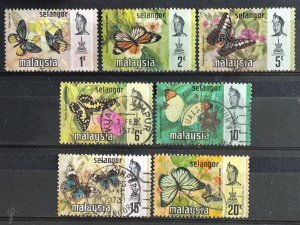 Malaysia SELANGOR 1971 Butterfly Definitive Set Used except 1c SG#146-152 M5342