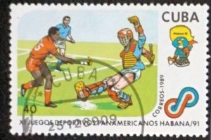 CUBA Sc# 3187  HAVANA PAN AMERICAN GAMES sports 40c Baseball 1989 used cto