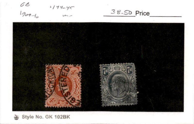 Great Britain, Postage Stamp, #144-145 Used, 1909 King Edward (AH)