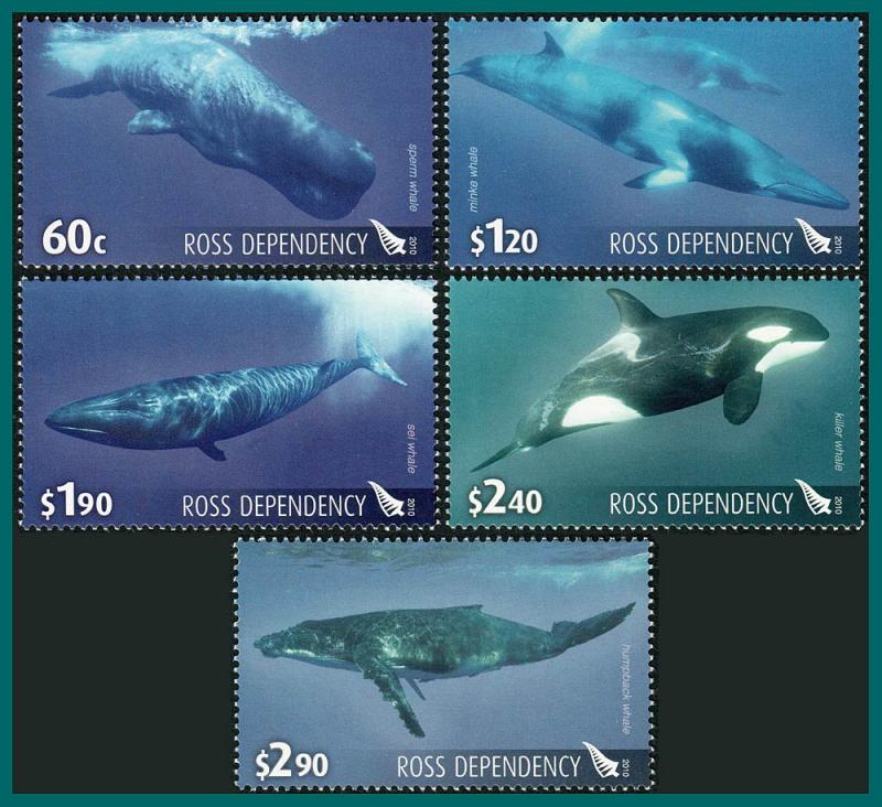 Ross Dependency 2010 Whales, MNH L114-L118,SG120-SG124