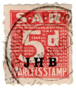 (I.B) South Africa Railways : Parcel Stamp 5d 