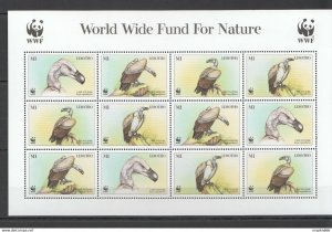 Lesotho Wwf Fauna Birds Vultures 1Kb ** Stamps Pk142