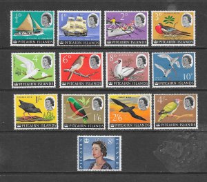 BIRDS - PITCAIRN ISLANDS #39-51 MNH