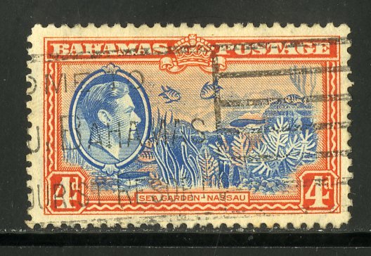 BAHAMAS 106 USED SCV $1.25 BIN .60 MARINE LIFE