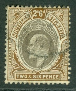 SG 29 Southern Nigeria 1904-09. 2/6 grey black & brown. Very fine used CAT £32