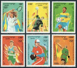 Cambodia 1478-1482,1483,MNH.Michel 1555-1560,Bl.217.Olympics Atlanta-1996.Soccer