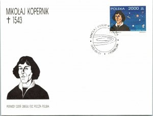 Poland 1993 FDC - Nicolaus Copernicus on Cachet - F12576