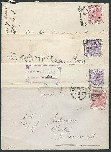 NEW ZEALAND 1877-93 4 various covers - mixed condition.....................42913