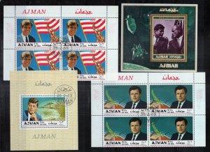 Ajman The Kennedy Brothers Politicians Statue of Liberty CTO ZAYIX 0424M0076