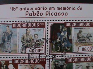 ​MOZAMBIQUE-2018-PROMOTE-PABLO PICASSO & PAINTINGS-CTO VF -EST.$14-LAST ONE  CTO
