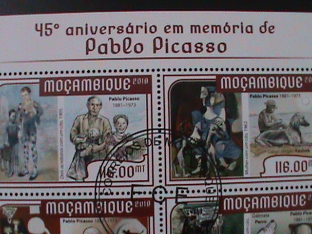 ​MOZAMBIQUE-2018-PROMOTE-PABLO PICASSO & PAINTINGS-CTO VF -EST.$14-LAST ONE  CTO