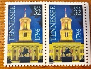 US # 3071 Tennesse Statehood 32c 1996 Pair Mint NH