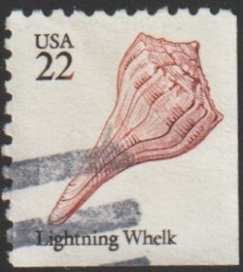 SC# 2121 - (22c) - Seashell, Lighting Whelk, used single