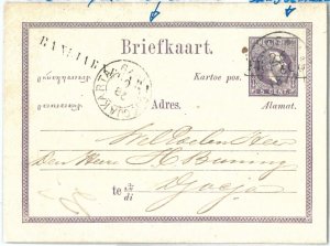 73758 - DUTCH INDIES - POSTAL HISTORY: STATIONERY CARD with rare postmarks 1879-