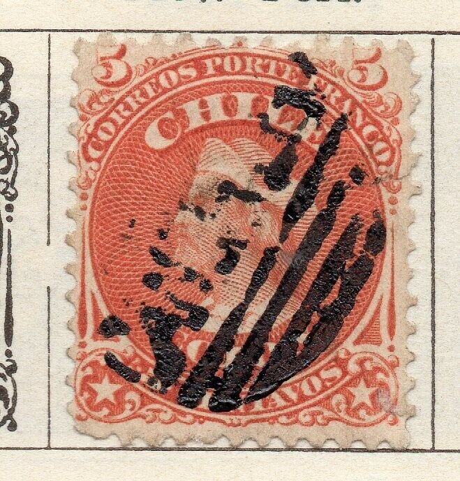 Chile 1867 Early Issue Fine Used 1c. NW-11394