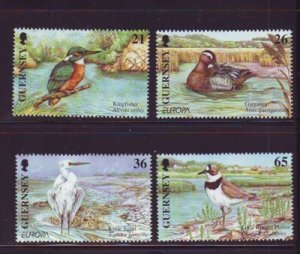 Guernsey Sc  732-735 2001 Europa, Birds,  stamp set mint NH