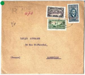 71131 - SYRIA - POSTAL HISTORY -   REGISTERED COVER  to FRANCE  1938