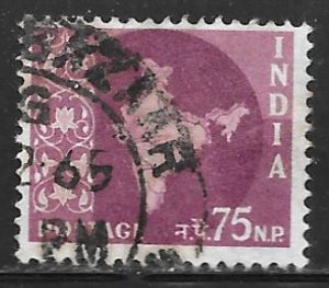 India 314: 75np Map of India, used, F-VF