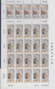 1992 EUROPA CEPT Faroe / Føroyar 2 Minisheets Discovery of America MNH **